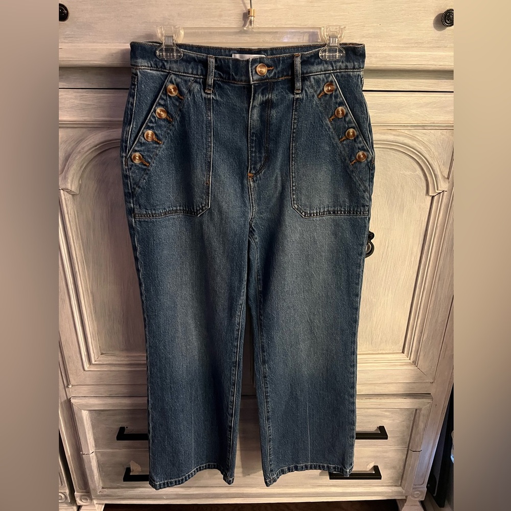 LOFT Curvy Mariner High Rise Wide Leg Jeans - Picture 4 of 8